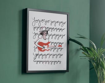 Singer-Songwriter Illustration / Minimalist Musician Poster / Decorative Poster / Wall Art / Gift for Musician