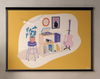 Room Illustration and Vinyls / Vinyl Print Art