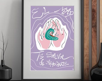Ocean Illustration / Surf Print Art