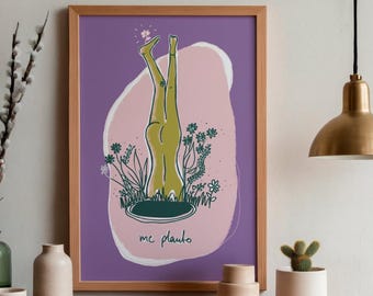 Woman Plant Illustration / I'm Standing Up / Woman Print Art / Illustrated Humor