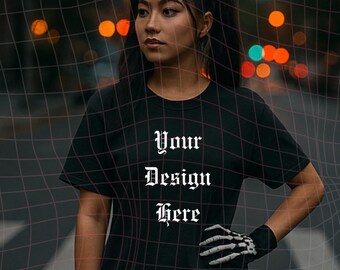 LGBTQ+ T-Shirt Mockup Fem Lesbian | Diverse Model | Lifestyle Streetwear Image | Comfort Colors 1717 Tee