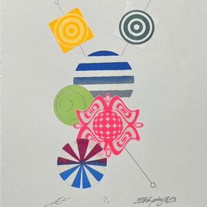 Op Art Screen Print Collage Poster