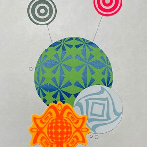 Op Art Screen Print Collage Poster