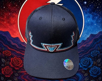 GRATEFUL Gorra de camionero azul marino con cierre ajustable