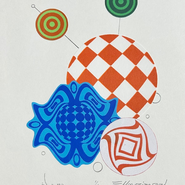 Op Art Screen Print Collage Poster