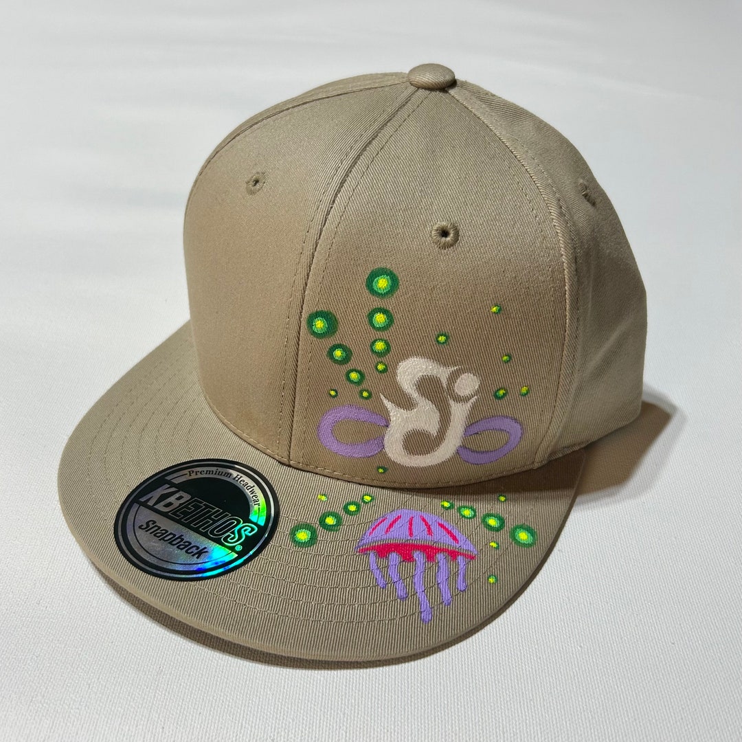 String Cheese Incident Tan Jellyfish Block Print Snap Back Hat Etsy