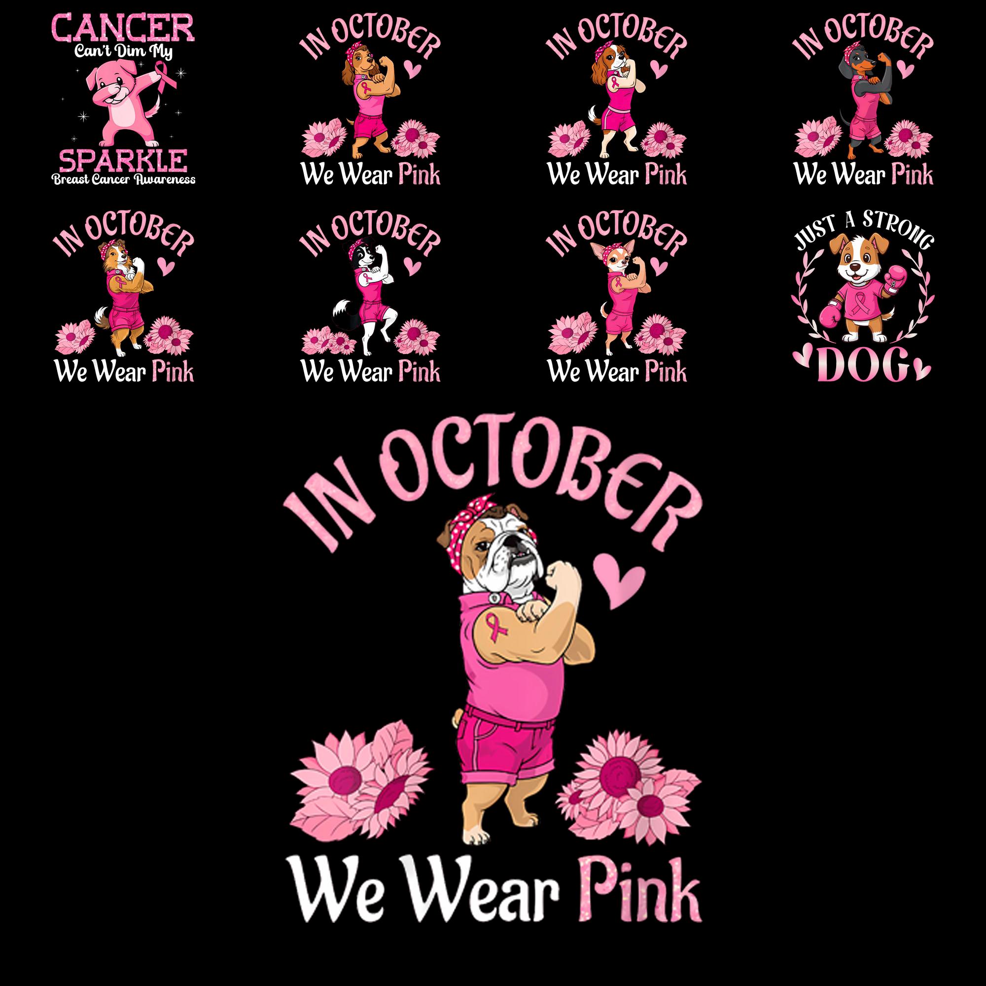 Pink Ribbon Dogs Pink Ribbon Dog PNG, Inspirational Breast Cancer Awareness Clipart ...