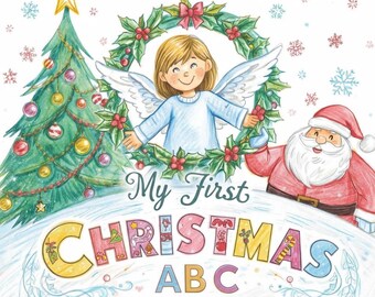 Mon premier livre de coloriage ABC de Noël pour enfants : un livre de coloriage de l'alphabet amusant et facile avec 26 illustrations festives pour garçons et filles de 3 à 8 ans
