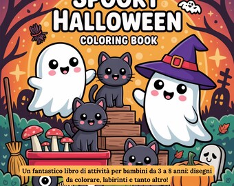 Livre de coloriage d'Halloween effrayant pour enfants - Avec des activités supplémentaires