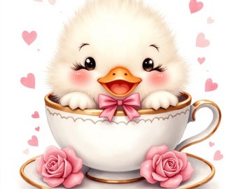 Clipart Oie de la Saint-Valentin, 24 PNG Mignonnes Fond Transparent, Autocollants Numériques pour Junk Journal, Cartes, Usage Commercial