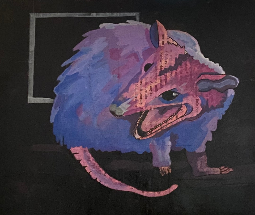 Opossum Possum Mixed Media 8x10 Painting - Etsy