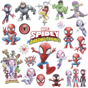 Spidey and Friends Watercolor Clipart Bundle, Superhero PNG (Digital Download)