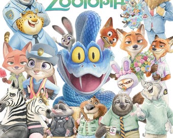 200+ Zootopia 2 Watercolor PNG Clipart Bundle, Zootopia 2 PNG Cartoon Animals Clipart Kit,Zootropolis Zoomania Zootopia2 PNG Clip Arts Pack=