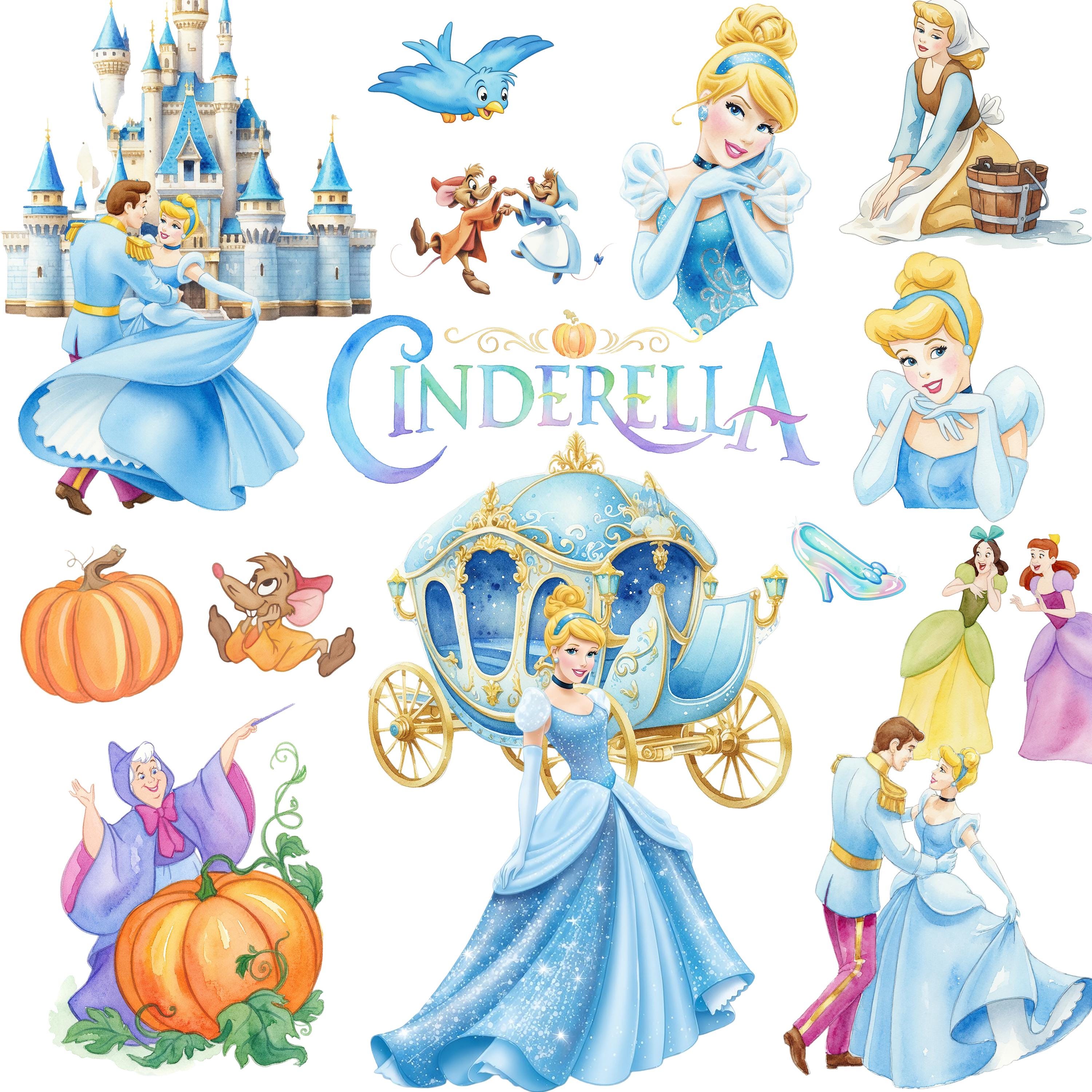 4000px Cinderella Princess Watercolor Clipart,cute Cinderella Clipart ...