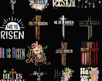 Easter Day He Is Risen Png, He is Risen Matthew 28:6, Christian Easter Png, He Is Risen Shirt Png, Easter Coquette Bow Png, Jesus Easter