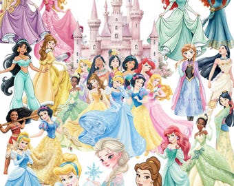 4000px 51 PNG Princess Watercolor Png Clipart, Digital Elsa, Anna, Aurora, Mermaid, Jasmine, Tiana, Belle, Diana Luna Rapunzel