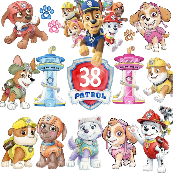 4000px 38 PNG Watercolor Clipart, dog png, cartoon Png bundle handmade, Digital File, Clip Art Files, Instant Download