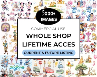 Whole Shop Aquarell Clipart Bundle - All Access Aquarell PNG Mega Pack, lebenslanger Zugriff, kommerzielle Nutzungslizenz, zukünftige Updates