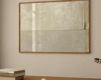 Minimalistisk neutral abstrakt väggkonst | Beige texturerad oljemålning | Japandi minimalistisk canvastavla | Lugn modern väggdekoration för nedladdning