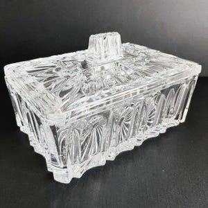 Antieke Franse sieradendoos geslepen kristal sigarettendoos 1900's cadeau tip