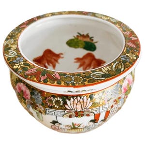Chinese handgeschilderde vissenkom Family Rose porselein bloempot 1950's cadeau tip