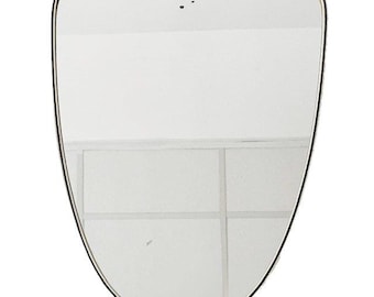 Mid-century asymmetrical mirror, brass, 1950s