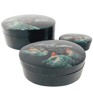 Set vintage Chinese lakdoosjes cadeau tip