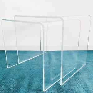 Mid-century Italian plexiglass side tables acrylic space age nesting set 1970s