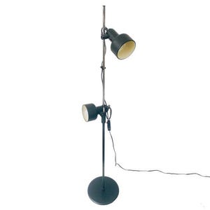 Lampadaire vintage postmoderne chromé à deux abat-jour réglables, années 1970