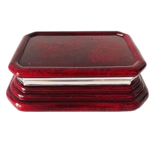 Vintage mid-century Florentijnse lederen doos rood leer Florence design 1960's cadeau tip