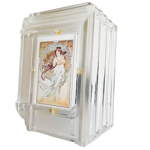 Vintage Art Nouveau Mucha painting The Arts: Music print in Waterford Crystal photo frame 1980s
