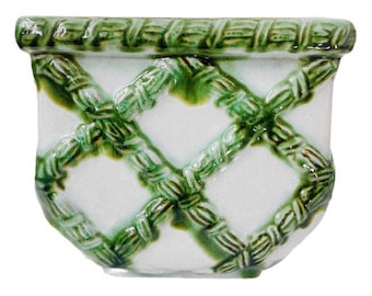 Carstens Tönnieshof green and white checkered flowerpot 1960s West Germany gift tip