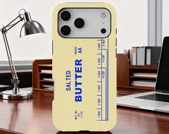 Salted Butter Phone Case, Protective Funny Foodie Cover for iPhone 17 16 15 14 13 12 11 Pro Max, Samsung S25 S24 S23 S22 Ultra, Novelty Gift