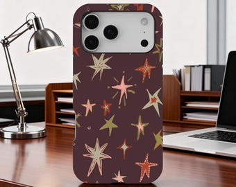 Retro Stars Y2k Collage Phone Case, Funky Twinkle Night Whimsy Artistic Cover, iPhone 17 16 15 14 13 12 Pro Max, Samsung S25 S24 S23 Ultra
