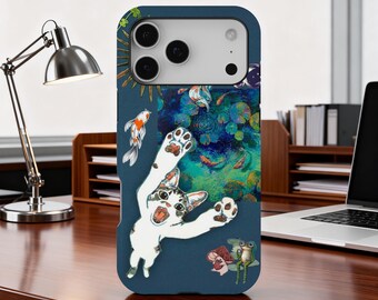 Funda de teléfono con temática sangrienta y extraña, estética oscura, divertida funda con collage de gatos, fantasía caprichosa, iPhone 17, 16, 15, 14, 13 y 12, Samsung