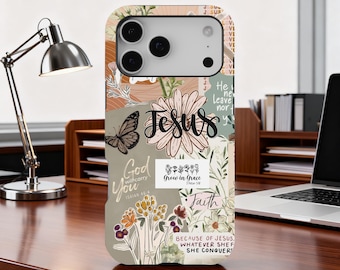 Bible Verse Christianity God Cute Christian Jesus Saves Collage Phone Case For iPhone 17 16 15 14 13 12 11 Pro Max, Samsung S25 S24 Ultra