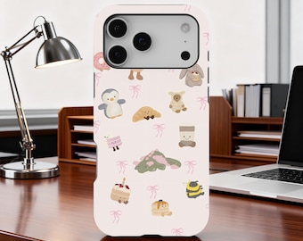 Cute Jellycat Inspired Phone Case, Plush Bunny Phone Cover, Whimsical Winter Phone Accessory, iPhone 17 16 15 14 13 12 11, Samsung S25 S24