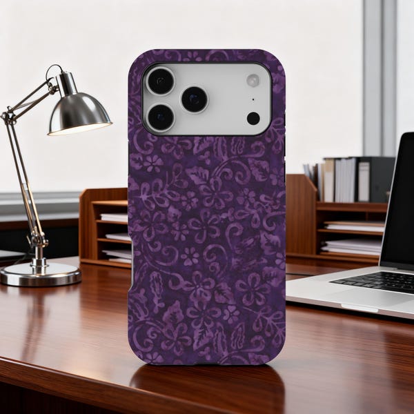 Purple Lavender Magsafe Phone Case, Lavender Blooms Effect, Gothic Scroll Flower Case,iPhone 17 16 15 14 13 12 Pro Max, Samsung Galaxy S26