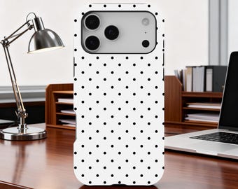 Funda de lunares blancos, diseño suave y bonito, estilo Y2K para iPhone 17, 16, 15, 14, 13, 12 y 11 Pro Max, Samsung Galaxy S25, S24 y S23.