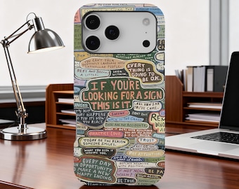 Inspirational Quote Phone Case, Retro Positive Message Art Soft Shockproof Cover, iPhone 18 17 16 15 14 13 12 Pro Max, Samsung S25 S24 Ultra