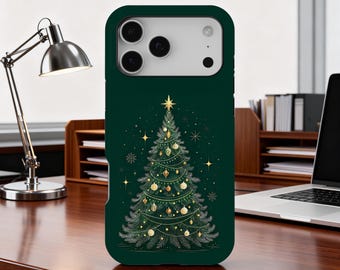 Festive Christmas Tree Phone Case, Cozy Winter, Christmas Aesthetic Cover for iPhone 17 16 15 14 13 12 11 Pro Max, Samsung S25 S24 S23 Ultra