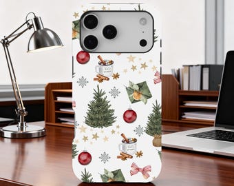 ヴィンテージクリスマスツリーのスマホケース、クリスマスプレゼントのアイデア、クリスマスプレゼントにぴったりのプレゼント、iPhone 17、16、15、14、13、12、11 Pro Max、Samsung S25、S24