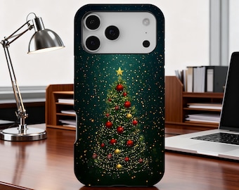 Funda para teléfono con diseño de árbol de Navidad, elegante funda navideña, fundas festivas para teléfono, iPhone 17, 16, 15, 14, 13, 12, 11 Pro Max, Samsung S25, ideas para regalos de Navidad