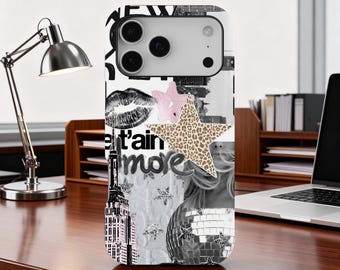New York Collage Phone Case, Disco Ball Phone Cover, Leopard Star Case, iPhone 17 16 15 14 13 12 11 Pro Max, Samsung Galaxy S25 S24 Ultra