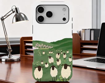 Sheep Case Cute Little Sheep Cover, Kawaii Sheep Phone Case Farm Cute animals Cover, iPhone 16 15 14 13 12 11 Pro Max, Samsung Galaxy S25