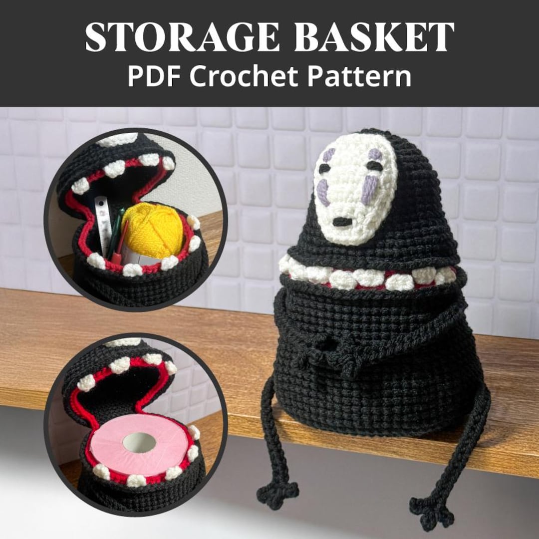 No-face Crochet Pattern | Small Storage Basket | Toilet Paper Holder ...