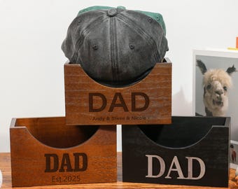 Soporte personalizado para gorras de béisbol, soporte de madera para gorras, organizador de gorras, soporte para gorras, soporte personalizado para gorras, regalo para papá, regalo del Día del Padre
