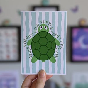 Turtle Art Print - Positive Affirmation, Wall Decor - A6