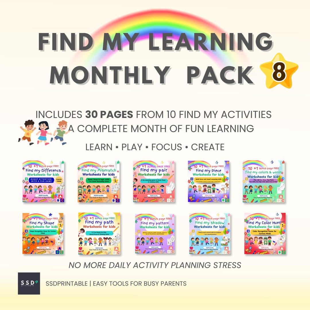 Preschool Worksheets Printable Bundle PDF - 30 Learning Activities for ...