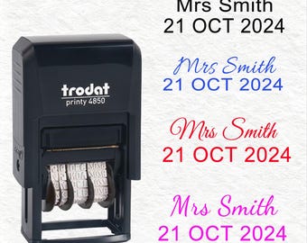 Personalized Teacher Date Stamps, Date and Name Stamps, Customize Teacher Gift, Custom Teacher Name Stamps, Teacher Gift, Custom Gift